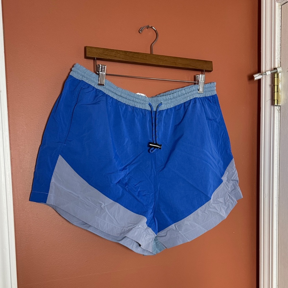 lululemon athletica Blue Athletic Shorts with Gray Panels